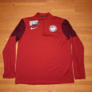 Nike Team USA Paralympic Element 1/4 Zip Running Jacket Men's 2XL Red DH9861-611